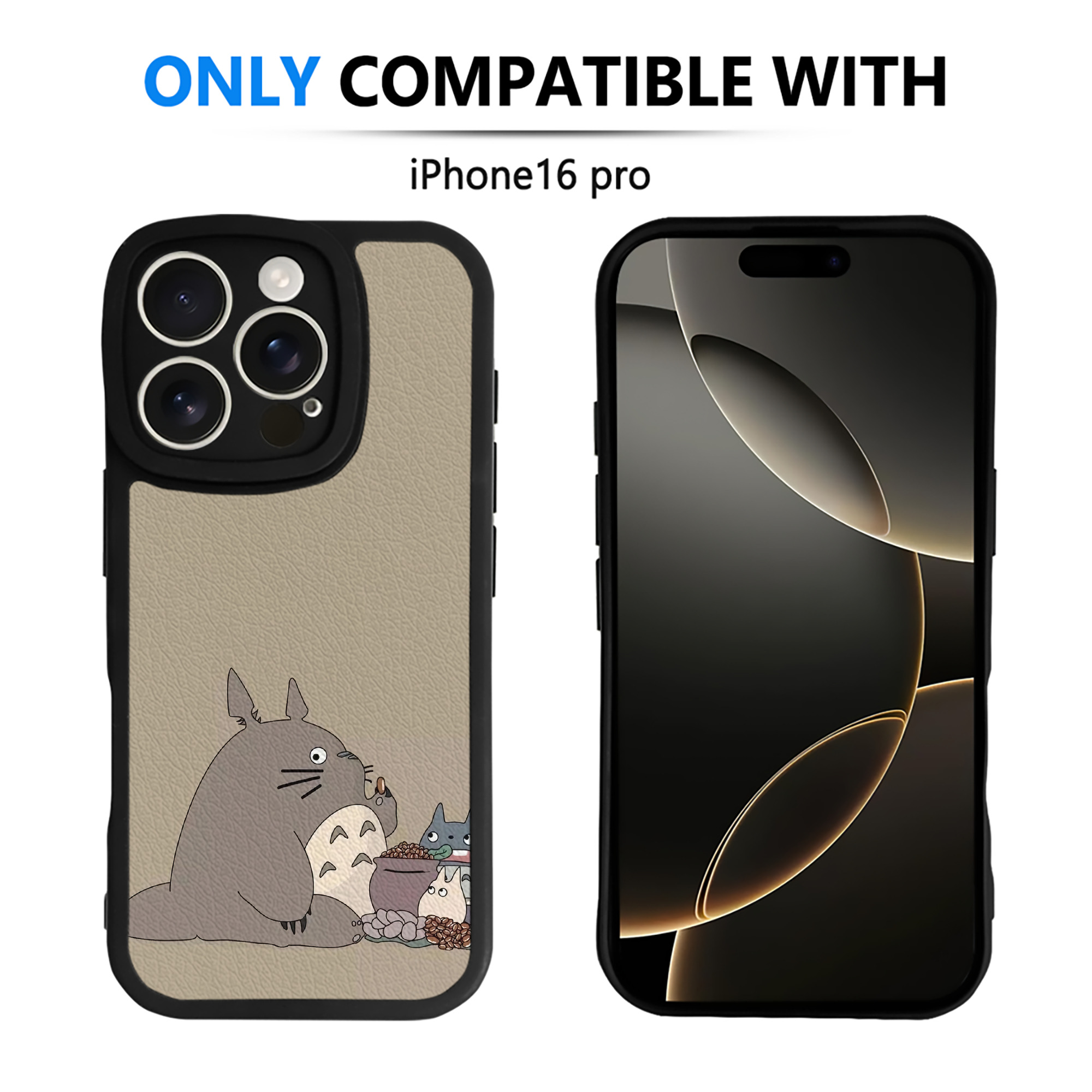 （画像用） となりのトトロ 草壁メイ 草壁サツキ My Neighbor Totoro Satsuki Kusakabe Mei Kusakabe 【iPhone 16シリーズ対応】シリコンスマホケース（レザー調） 材質：シリコン